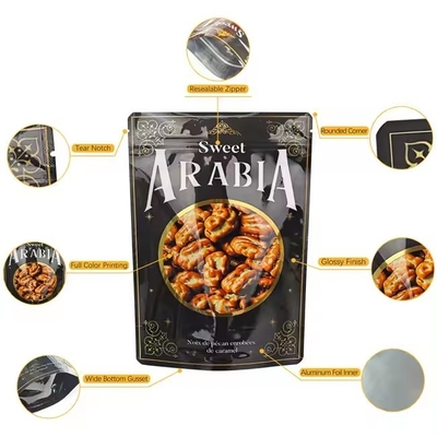 Niestandardowy druk folii aluminiowej torba z zamkiem Mat food Grade Stand Up Bag