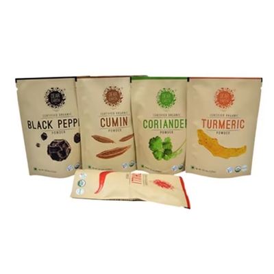 Zamykające się torby opakowania żywności z zamkiem stand up pouch Custom Spice Powder Packaging Plastic Bag