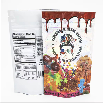 Fabryka Niestandardowy Drukowany Cukier Opakowania Żywnościowe Opakowania Plastikowe Folia Aluminiowa Mylar Stać Pocket Bag Die Cut Mylar Bag