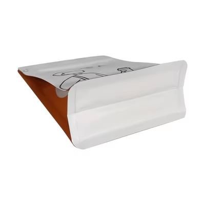 Recyklingowe drukowane na zamówienie płaskie dno 250g 1lb Bean Coffee Bags Valve Side Gusset Side Packaging