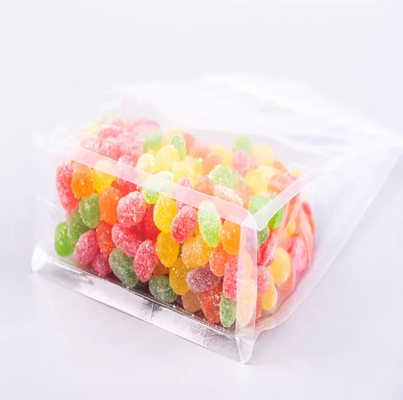 Niestandardowe płaskie spodnie osiem stronne pieczęcie przejrzyste przezroczyste zamek z cyprem Suche Fruit Food Rice Packaging Plastic Stand Up Bag