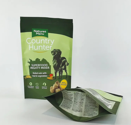 Tłuszcz plastikowy na zamówienie Duży rozmiar 5kg 10kg 15kg Wstawać Pocket Mylar wielokrotnie używalny Zipper Dog Pet Food Packaging Bags