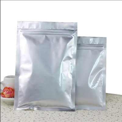 Hotsale Food Grade Reclosable Plastic Sealing Zipper Silver Pouch Mylar Zip Lock Packaging Print Custom Aluminium Bag