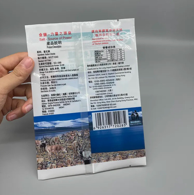 Niestandardowe drukowanie trzystronnej pieczęci próżniowej tylnej pieczęci, torebka do soli, plastikowa, biała, Mylar Zipper, torebka z opakowaniem z przejrzystym oknem