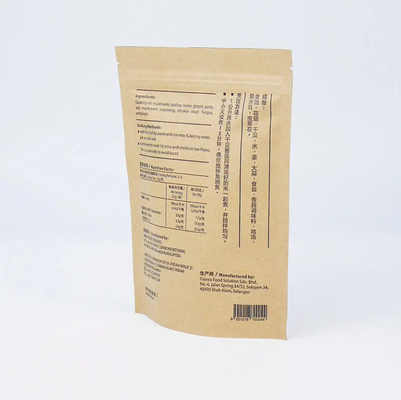 Aluminiowa folia zamek górny stand up torba z pieczęcią cieplną Kraft papier PET PE plastiku do opakowań żywności