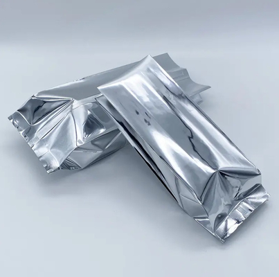 Glossy Silver Aluminium Foil Laminated Heat Seal Back Sealing Side Gusset Food Packaging Pouch Vakuum Food Tea Coffee Bean Bags