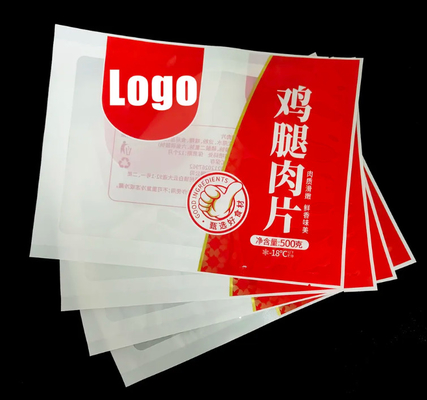 Wykonane na zamówienie drukowane logo Mięso PE Nylon Tear Notch Clear Heat Seal Packaging Bags Food Grade Vacuum Seal Bags