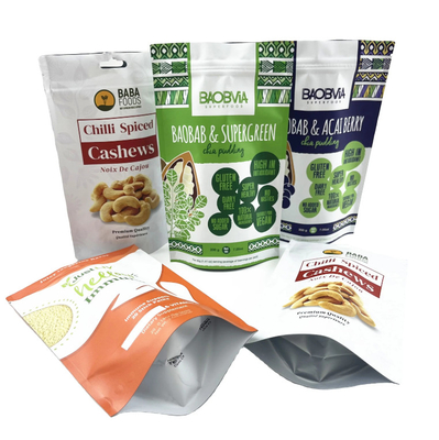 Bezpłatne próbki Digital Printing Bags Mylar Bag Zipper Smell Proof Nut Cashew Packaging Bag Matte Surface Doypack dla orzechów