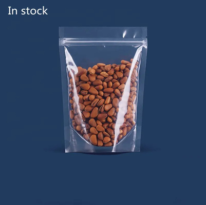 Żywność Ziplock Przejrzystość Custom Print Stand Up Pocket Zip Lock Opakowanie Plastic Transparent Bag With Zipper