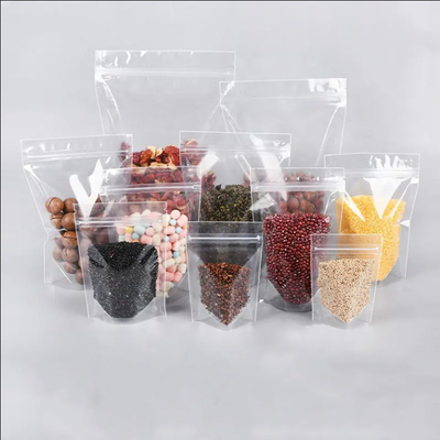 Żywność Ziplock Przejrzystość Custom Print Stand Up Pocket Zip Lock Opakowanie Plastic Transparent Bag With Zipper