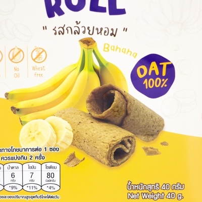 Dedykowane drukowanie cyfrowe Thai Snacks Banana Oat Crispy Roll Back Zamknięty worek Aluminiowy opakowanie żywności