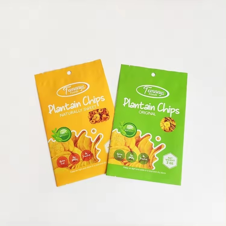 3.5 Worek Mylar Custom Drukowany Pieczęć cieplna Snack Bananowe plasterki 3 Strony Pieczęć cieplna Aluminiowa folia worek
