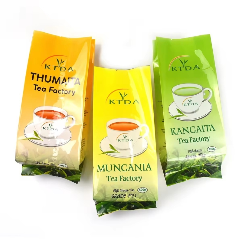 Niestandardowy wydrukowany laminowany 240g 500g wodoodporny plastikowy worek torebka z tyłu pieczęć folia żywnościowa herbaty opakowania torebki boczne