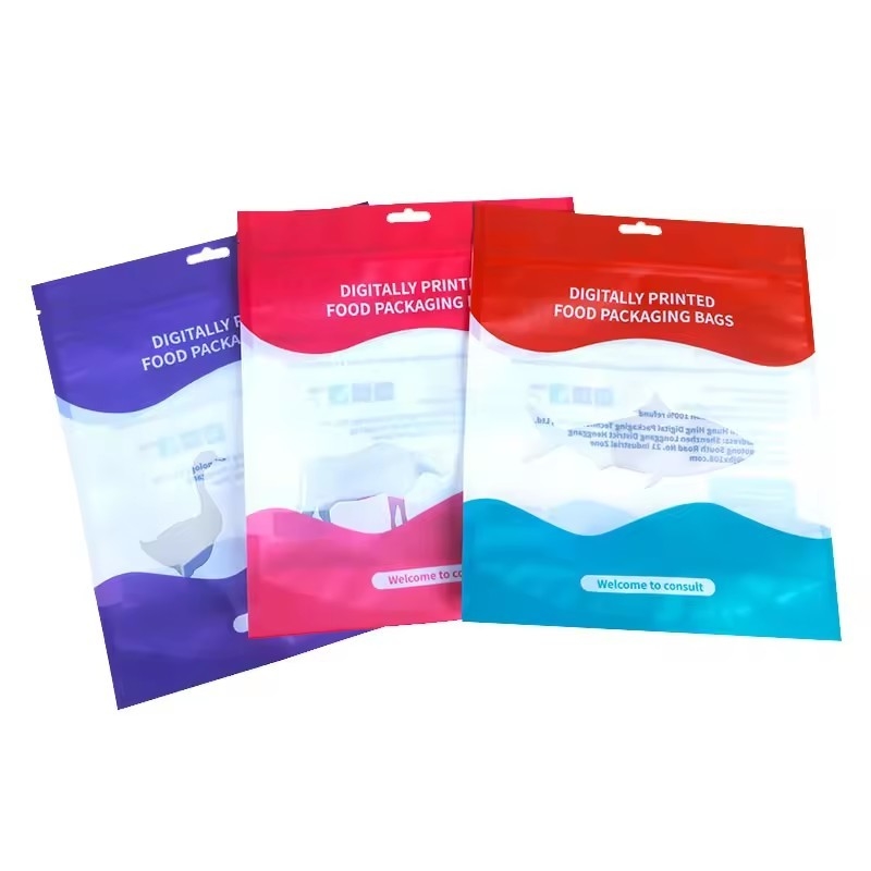 Drukowany Mylar Zip Lock Bag Snack Packaging Bag Stand Up Pouch For Food Snack Wielokrotnie używalne worki holograficzne