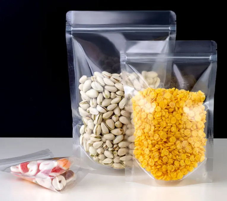 PET Przejrzysty Zip Lock Plastic Bags Mylar Bag Ziplock Stand Up Food Spice Powder Packaging Bag