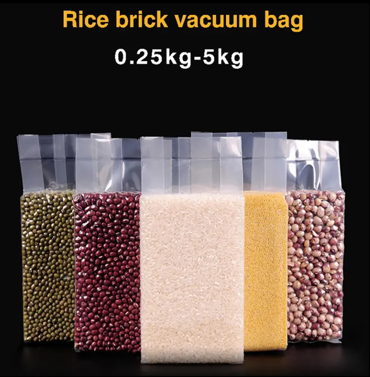Druk grawerowy żywność opakowania ryżowe próżniowe plastikowe 1 kg 2 kg 5 kg 10 kg PE torba z uchwytem