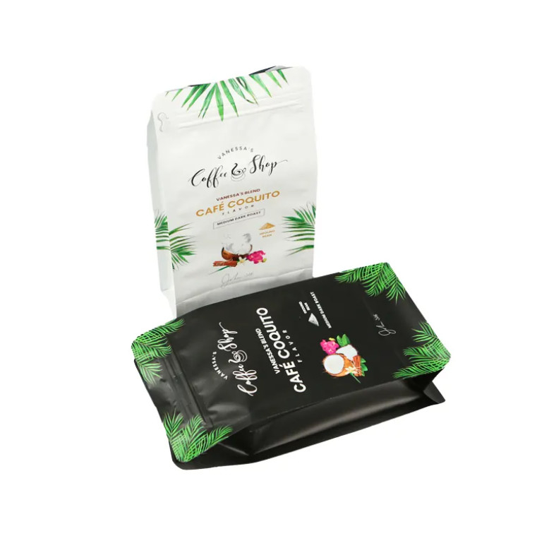 Drukowanie na zamówienie Laminatowe pieczętowanie cieplne bok Gusset Folia aluminiowa Plastic Custom Coffee Packaging Pouch Bag