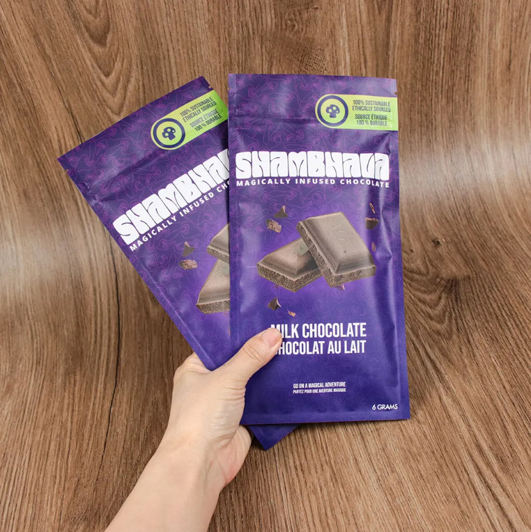 Niestandardowo wydrukowane, klasy żywnościowej, błyszczące, zamrożone torby z 3 stronami, zamknięte, wielokrotnie używalne torby ziplock, folia aluminiowa, torby Mylar do czekolady