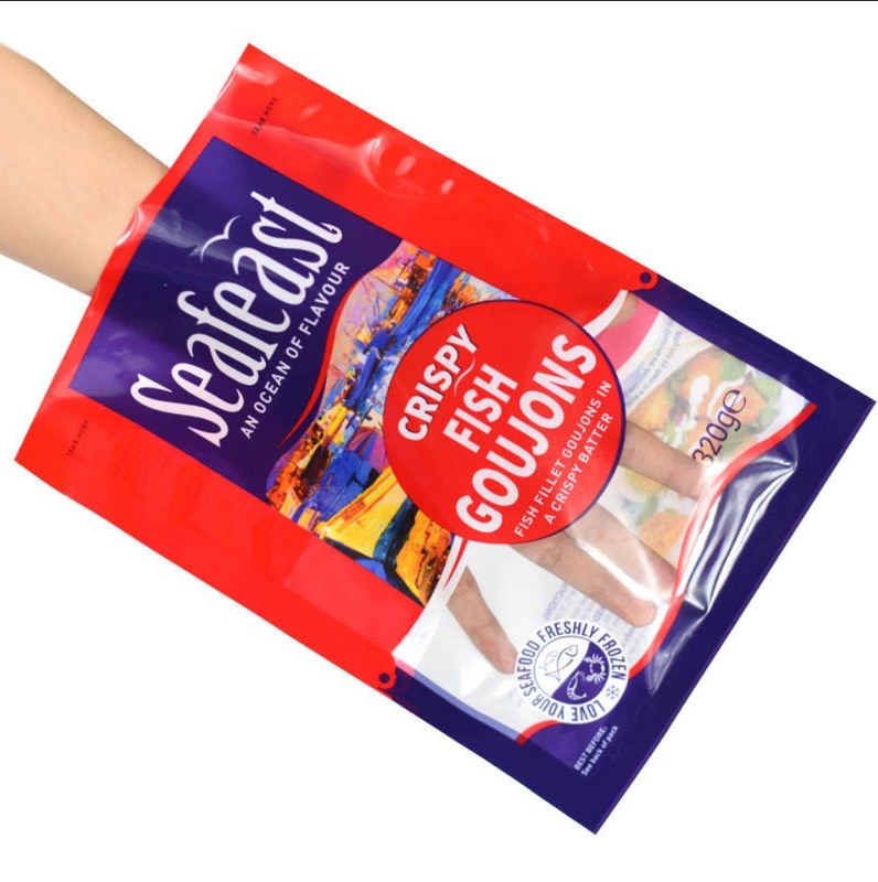 Dostosowane drukowanie próżniowe opakowań do mrożonych ryb, kurczaka i żywności z 3-stronnie zgrzewaną plastikową torbą z logo