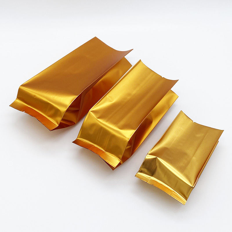 Niestandardowe logo z bocznymi zakładkami, płaskim dnem, torebki typu stand-up z folii aluminiowej na herbatę z zgrzewem, CPP i PE, plastikowe opakowania do żywności