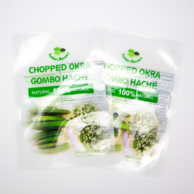 Zastosowane drukowanie cyfrowe Przejrzystość 1 funt skruszone okra opakowanie plastikowy worek warzywny worek próżniowy